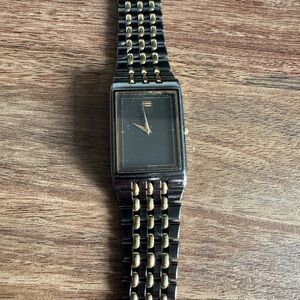 Seiko Black and Gold Men's Watch
